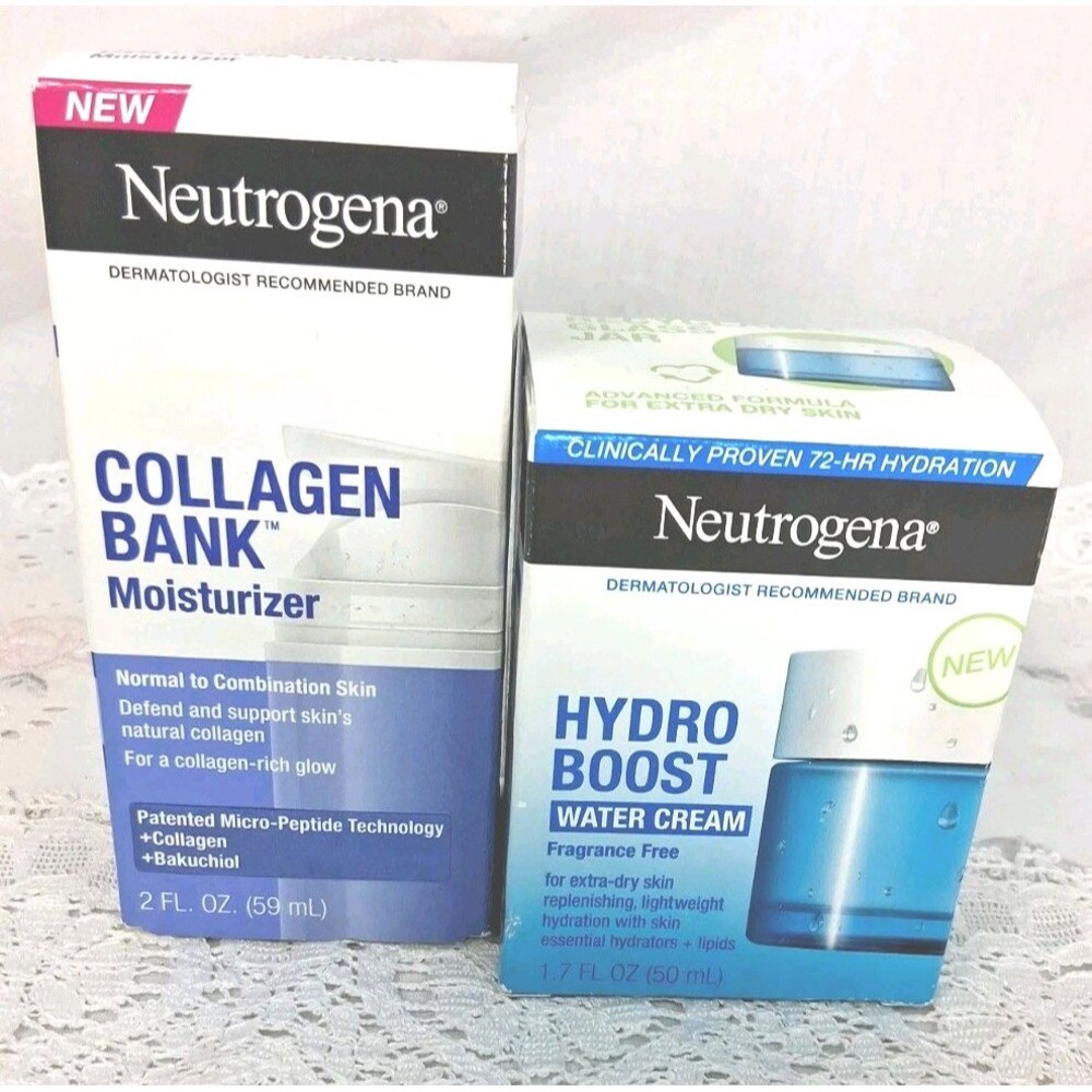NEW Neutrogena Hydro Boost & Collagen Bank Moisturizer MSRP $52 Lot Of 2